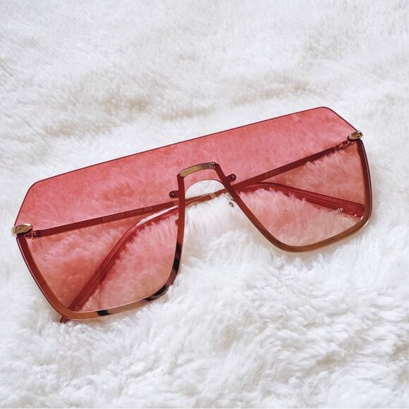 Kalia Pink Rimless Sleek Sunglasses - Picture 3 of 11